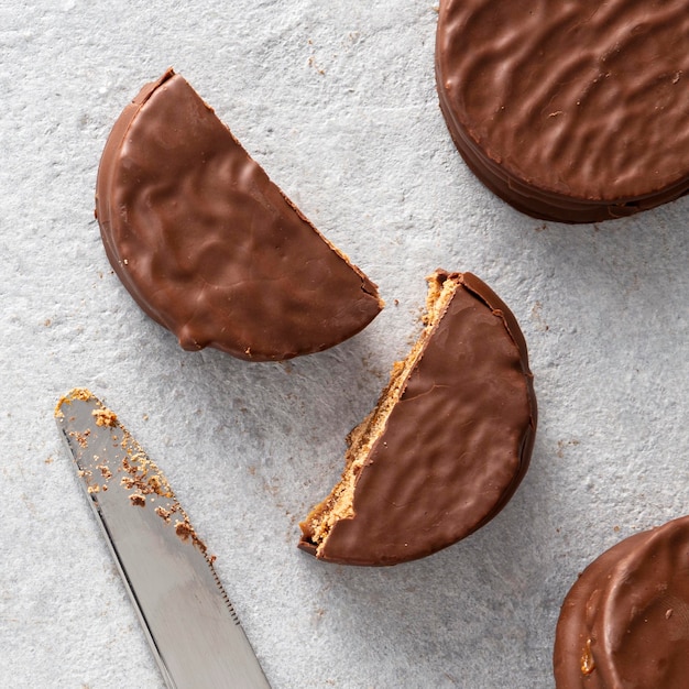 Foto gratuita concepto de deliciosas galletas alfajores