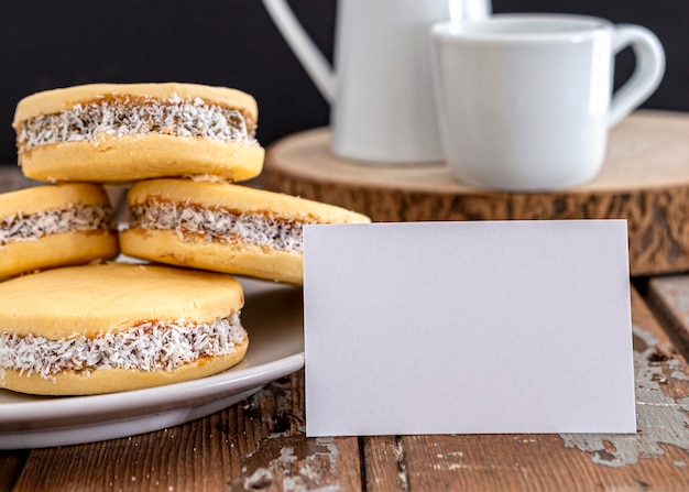 Concepto de deliciosas galletas alfajores