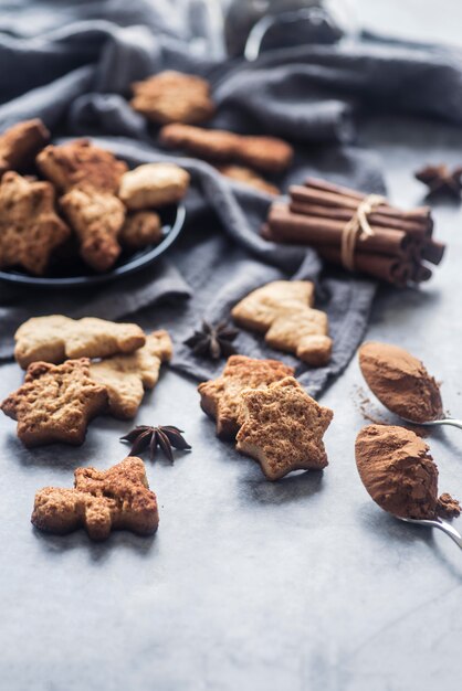 Concepto de deliciosas galletas de navidad