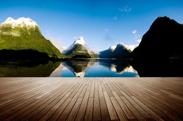 Foto gratuita concepto de destino de viaje de nueva zelanda de milford sound