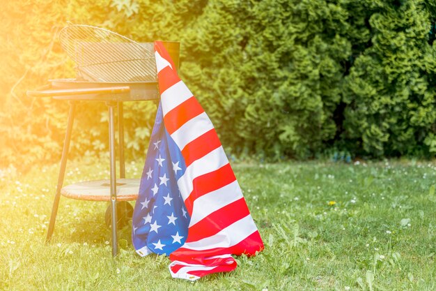 Concepto para el día de la independencia con barbacoa