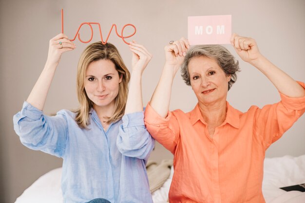 Concepto para el día de la madre en dormitorio