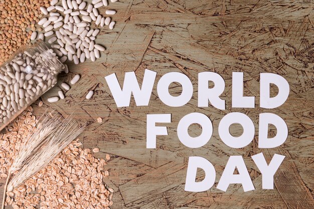 Concepto del día mundial de la alimentación con frijoles