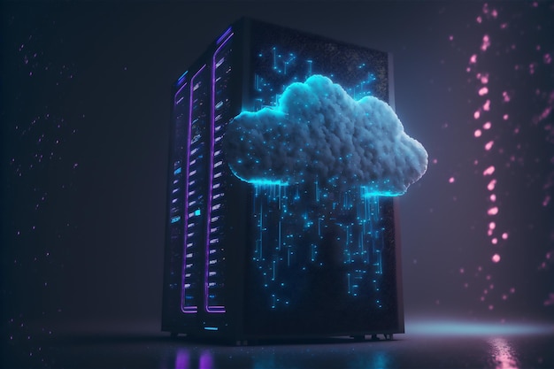 Concepto digital de almacenamiento de datos en la nube digital Servicio en línea digital Cloudscape para red global Solución de tecnología de infraestructura informática de respaldo de base de datos