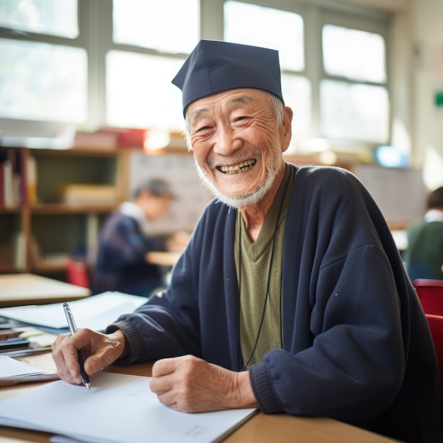 Foto gratuita concepto de educación para hombres de edad avanzada.