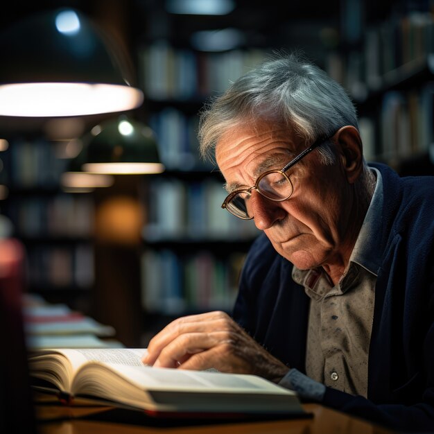 Concepto de educación para hombres de edad avanzada.