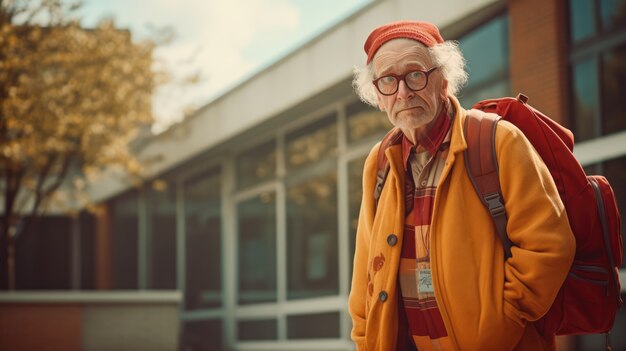 Concepto de educación para hombres de edad avanzada.