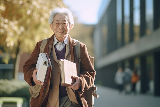 Concepto de educación para hombres de edad avanzada.