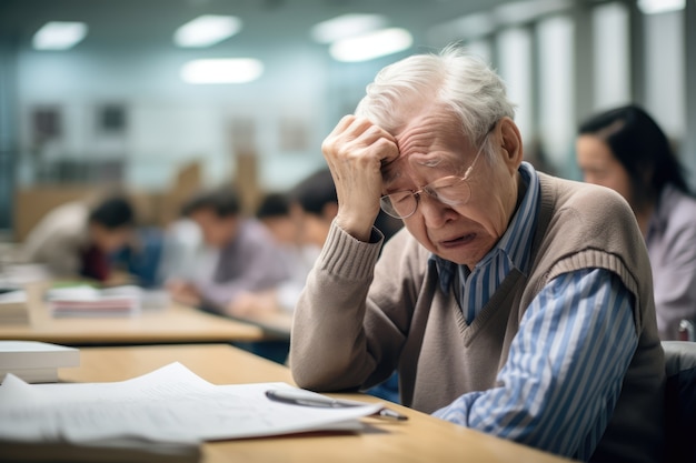 Foto gratuita concepto de educación para hombres de edad avanzada.