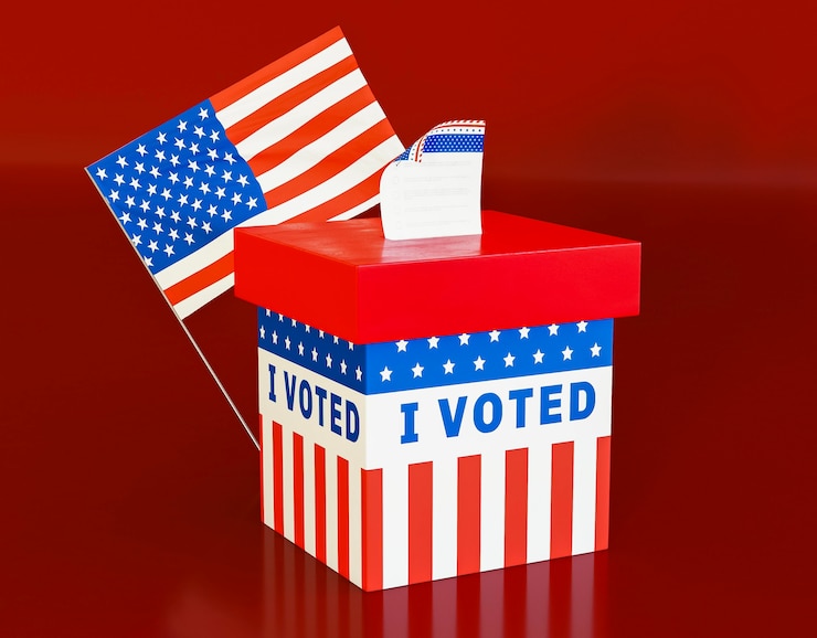 Foto gratuito concepto de elecciones estadounidenses con bandera americana