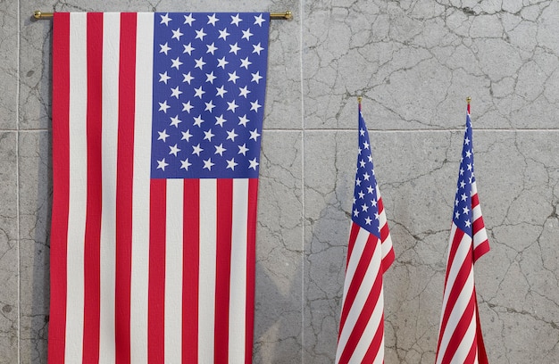 Concepto de elecciones estadounidenses con la bandera de Estados Unidos