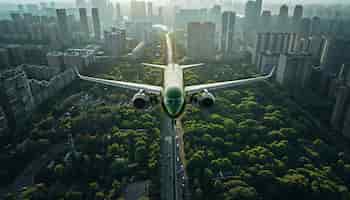 Foto gratuita concepto de energía sostenible de avión verde