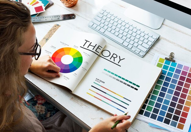 Concepto de esquema de color de gráfico de teoría