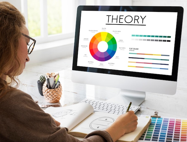 Foto gratuita concepto de esquema de color de gráfico de teoría