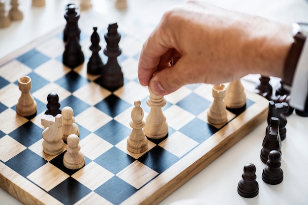 Foto gratuita concepto de estrategia de negocio de juego de ajedrez