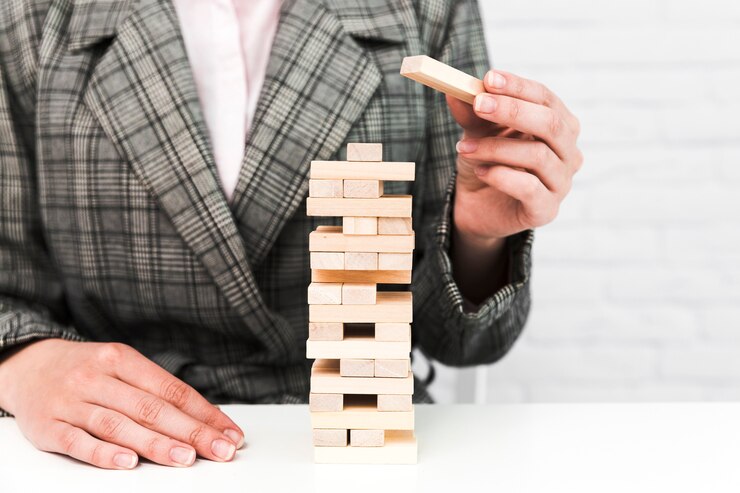 Foto gratuito concepto de estrategia de negocios con un juego