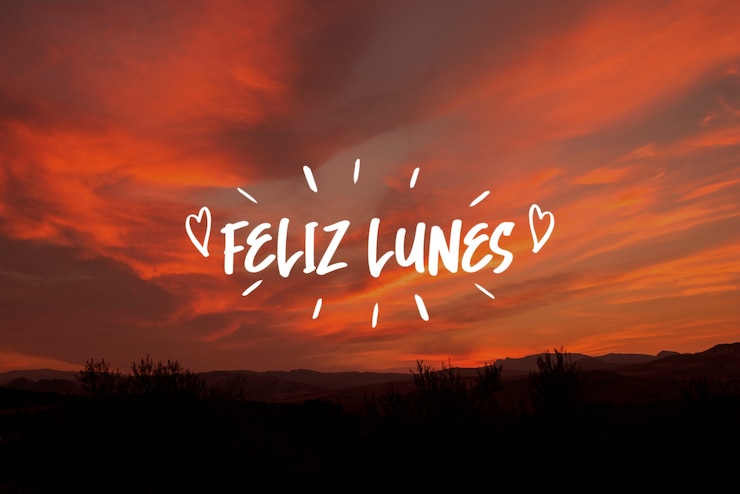 Foto gratuito concepto de feliz lunes con puesta de sol