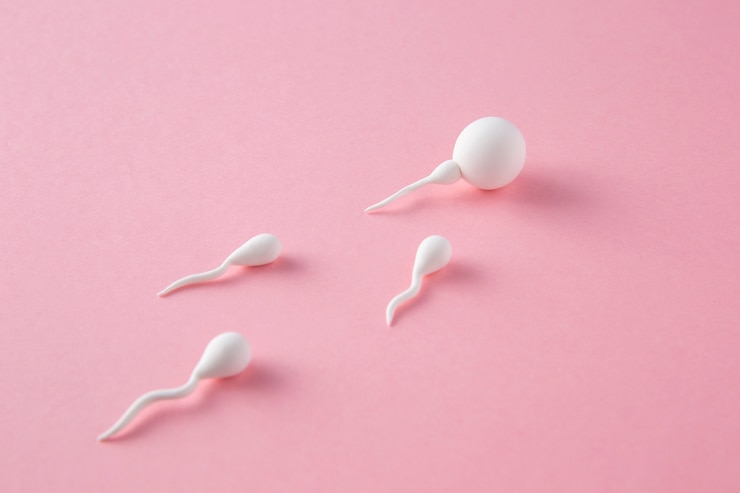 Foto gratuito concepto de fertilidad con fondo rosa