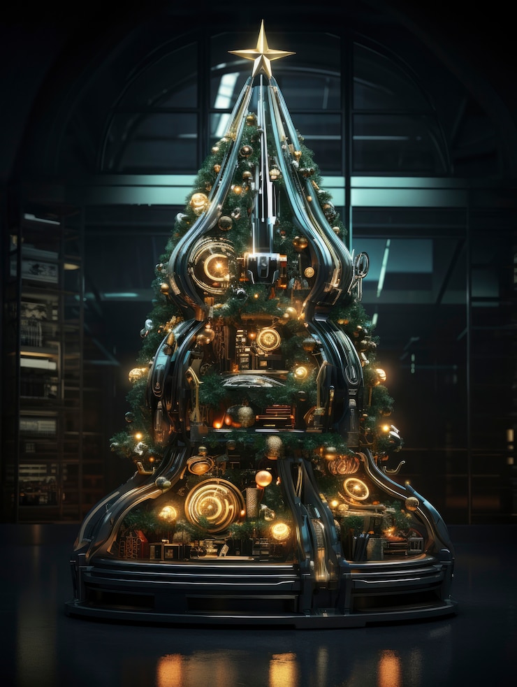 Foto gratuito el concepto futurista de la celebración de navidad