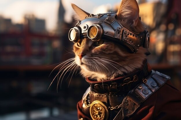 Concepto de gato futurista