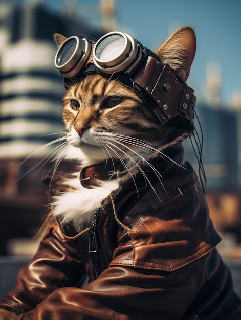 Concepto de gato futurista