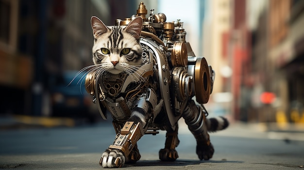 Foto gratuita concepto de gato futurista