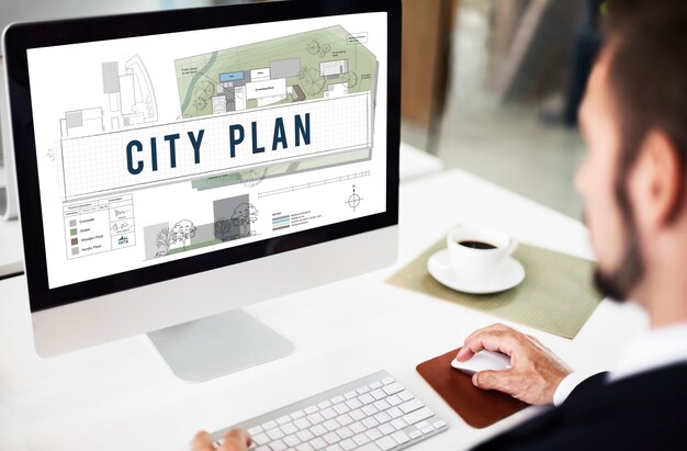 Concepto de gestión de la ciudad de la comunidad del municipio del plan de la ciudad