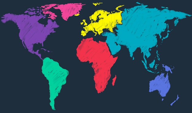 Foto gratuita concepto de globalización internacional global mapa del mundo