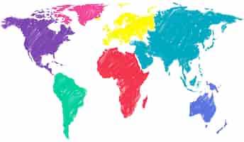 Foto gratuita concepto de globalización internacional global mapa del mundo