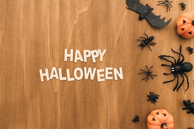 Foto gratuita concepto de halloween con insectos