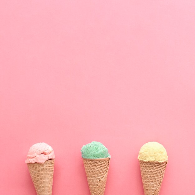 Concepto de helado con copyspace arriba