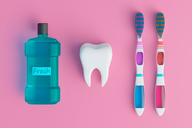 Concepto de higiene dental con diente