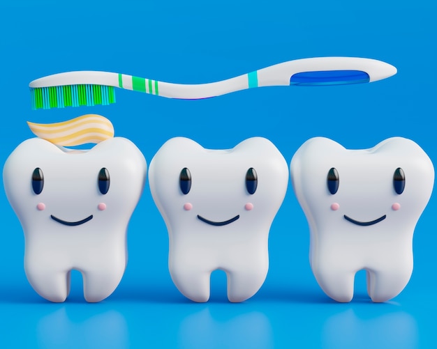 Foto gratuita concepto de higiene dental con dientes.