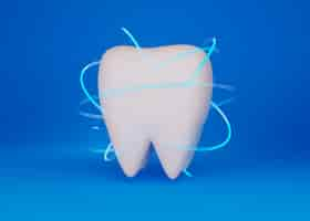 Foto gratuita concepto de higiene dental con fondo azul.