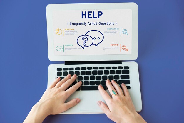 Concepto de icono de servicio al cliente de preguntas frecuentes