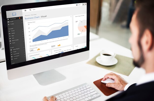 Concepto de informe de gráficos visuales de gráfico empresarial