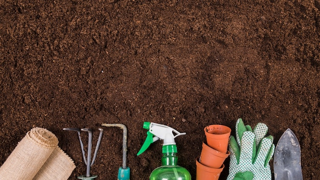 Concepto de jardinería flat lay