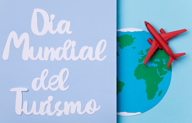 Concepto de letras del día mundial del turismo