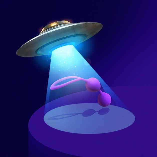 El concepto de llegada de alienígenas con nave espacial
