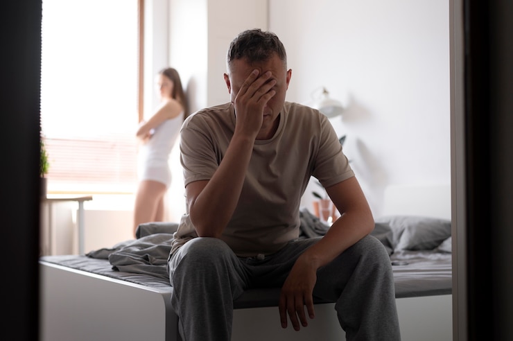 Foto gratuito concepto de mal sexo con pareja molesta