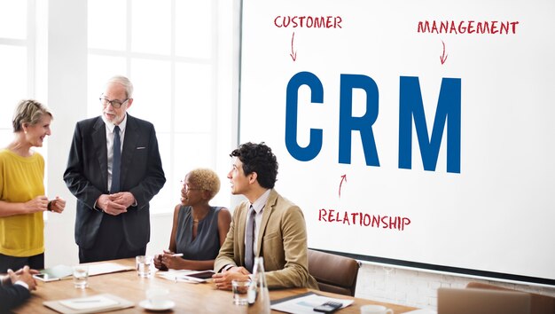 Concepto de marketing de estrategia de empresa empresarial CRM