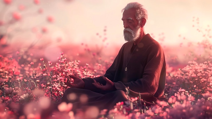 Foto gratuito concepto de meditación en el estilo de arte digital