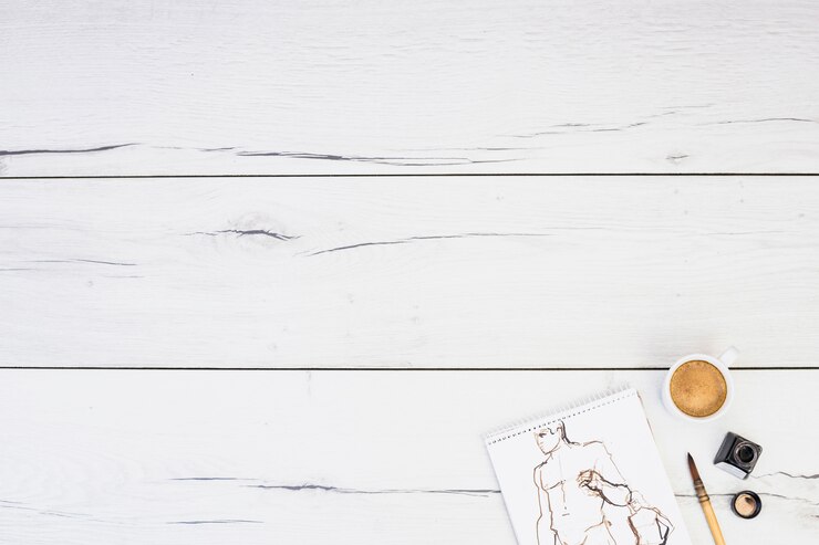 Foto gratuito concepto moderno de artista con libreta y pincel