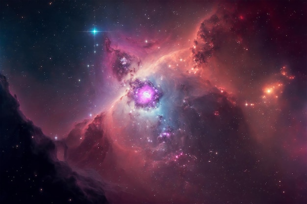 Foto gratuita concepto de nebulosa con galaxias en el espacio profundo cosmos descubrimiento del espacio exterior y estrellas en el universo