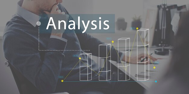 Concepto de negocio de análisis de estadísticas de gráfico de barras