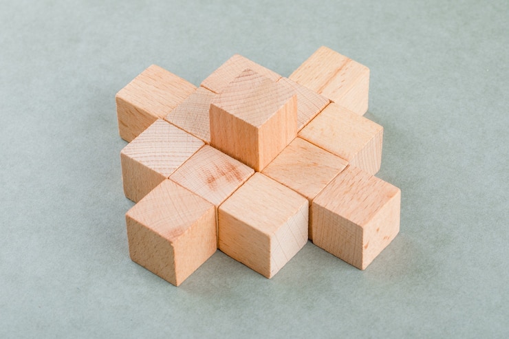 Foto gratuito concepto de negocio con bloques de madera