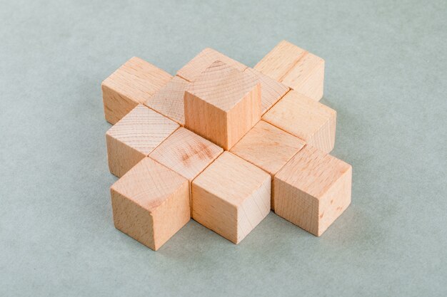 Concepto de negocio con bloques de madera