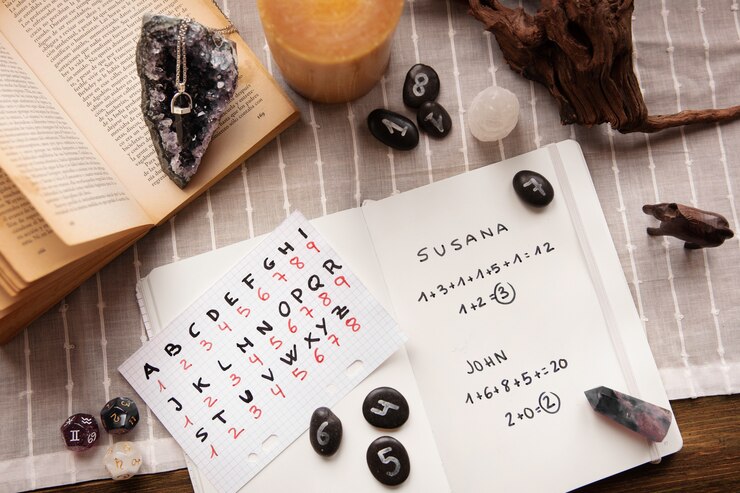 Foto gratuito concepto de numerología con nota