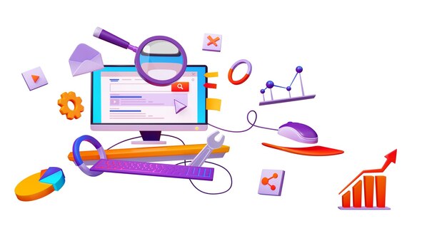 Concepto de página de resultados del motor de búsqueda SERP