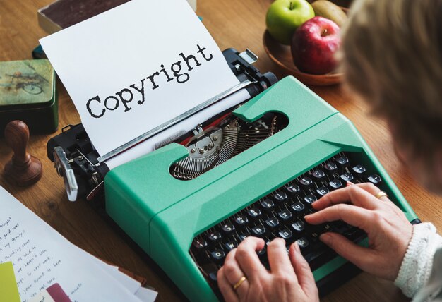 Concepto de palabra de marketing de marca de identidad de copyright